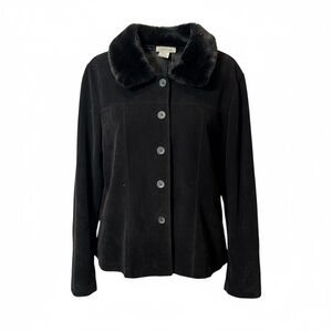 🖤 V Generation Black Jacket w/ Faux Fur Collar – NWT – Size L